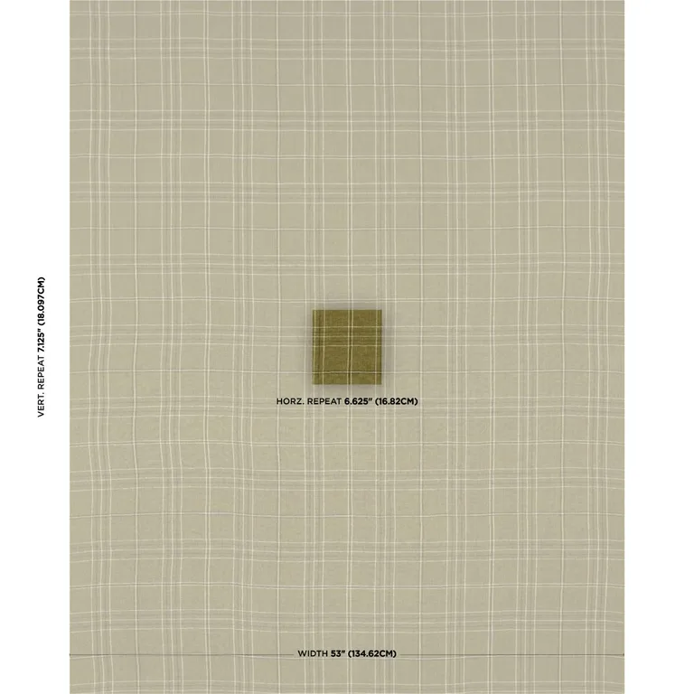 Schumacher 80303 Nils Plaid Linen Grass fabric swatch