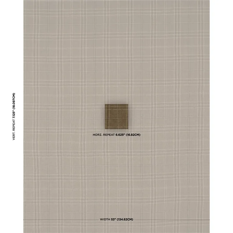 Schumacher 80304 Nils Plaid Linen Lichen fabric swatch