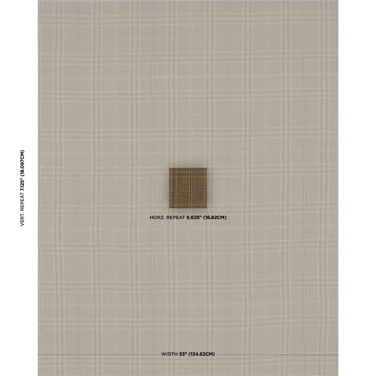Schumacher 80304 Nils Plaid Linen Lichen fabric swatch