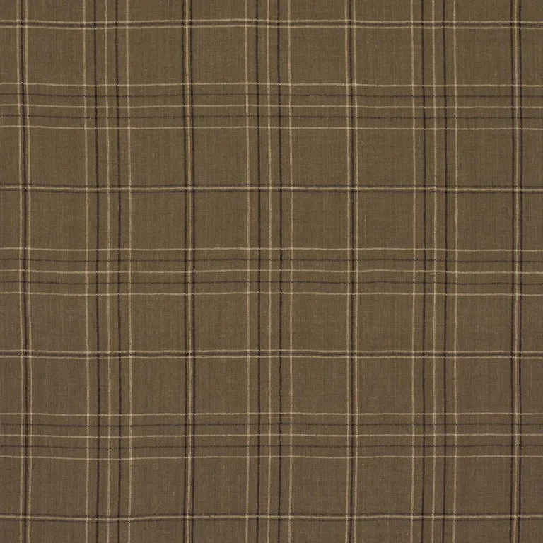 Schumacher 80304 Nils Plaid Linen Lichen fabric swatch