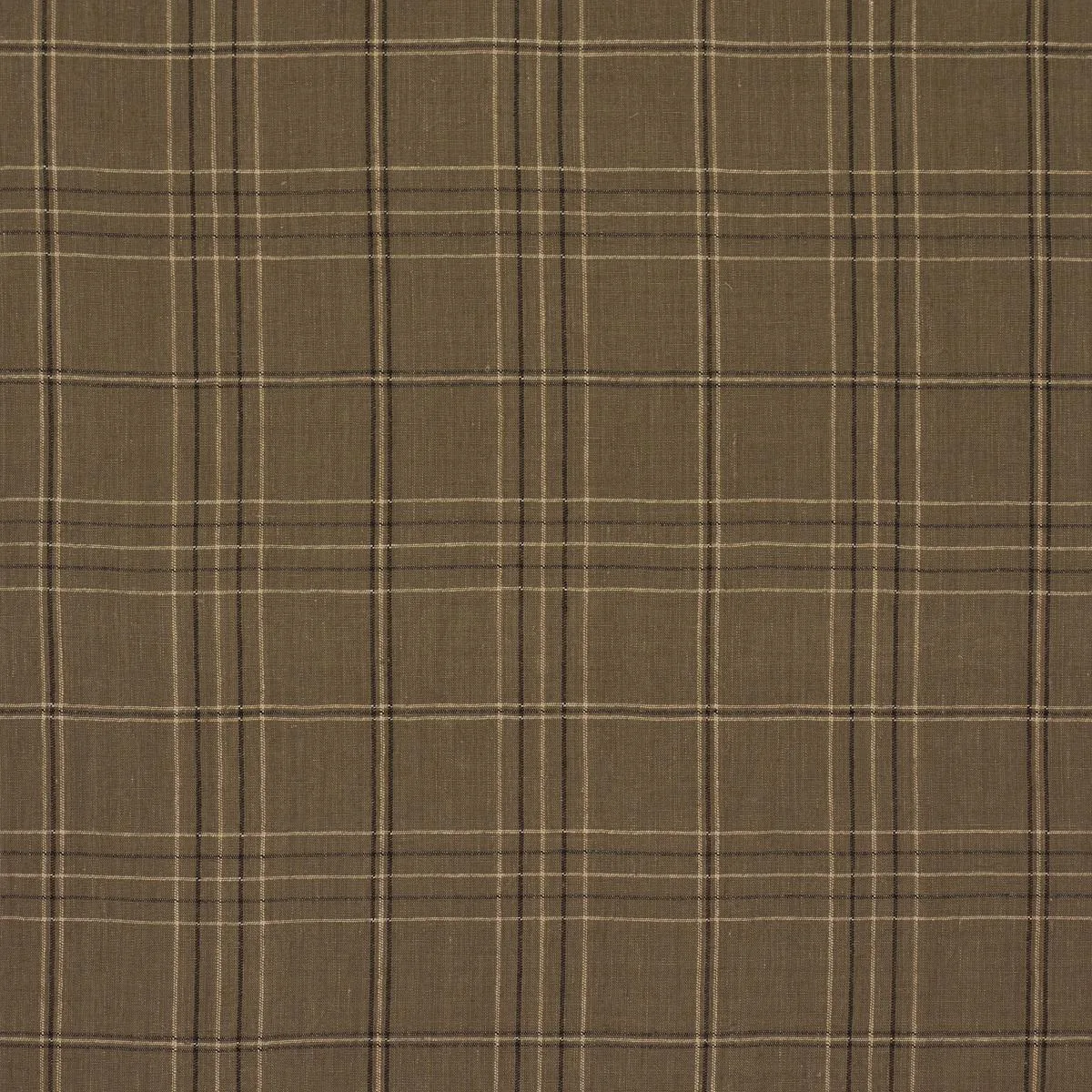 Schumacher 80304 Nils Plaid Linen Lichen fabric swatch