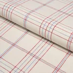 Schumacher 80300 Nils Plaid Linen Red fabric swatch