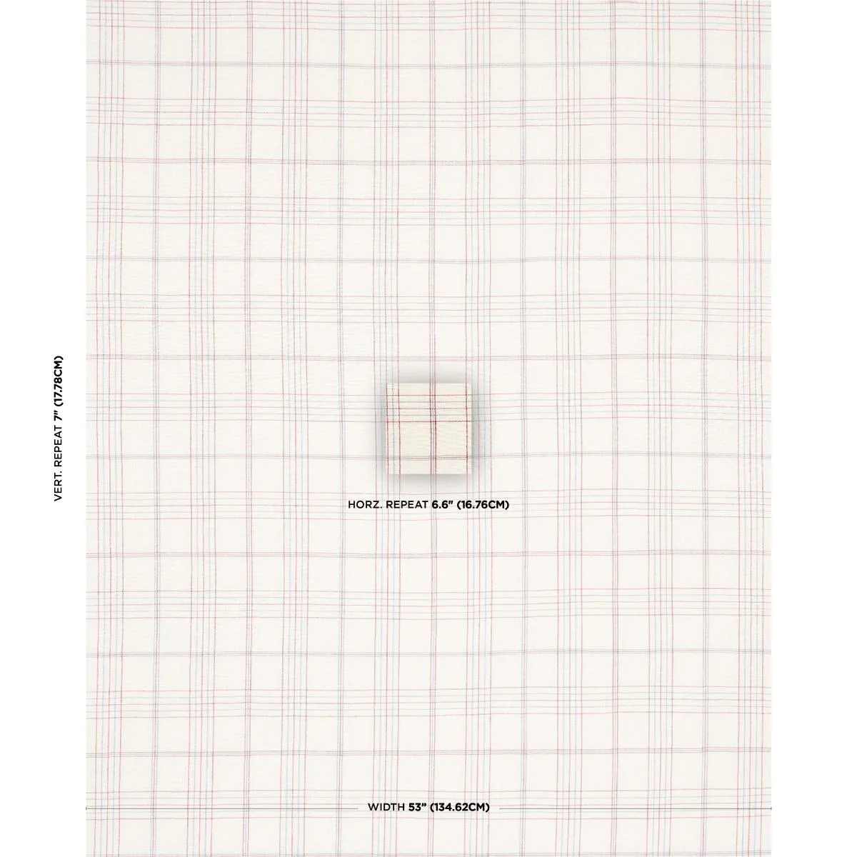 Schumacher 80300 Nils Plaid Linen Red fabric swatch