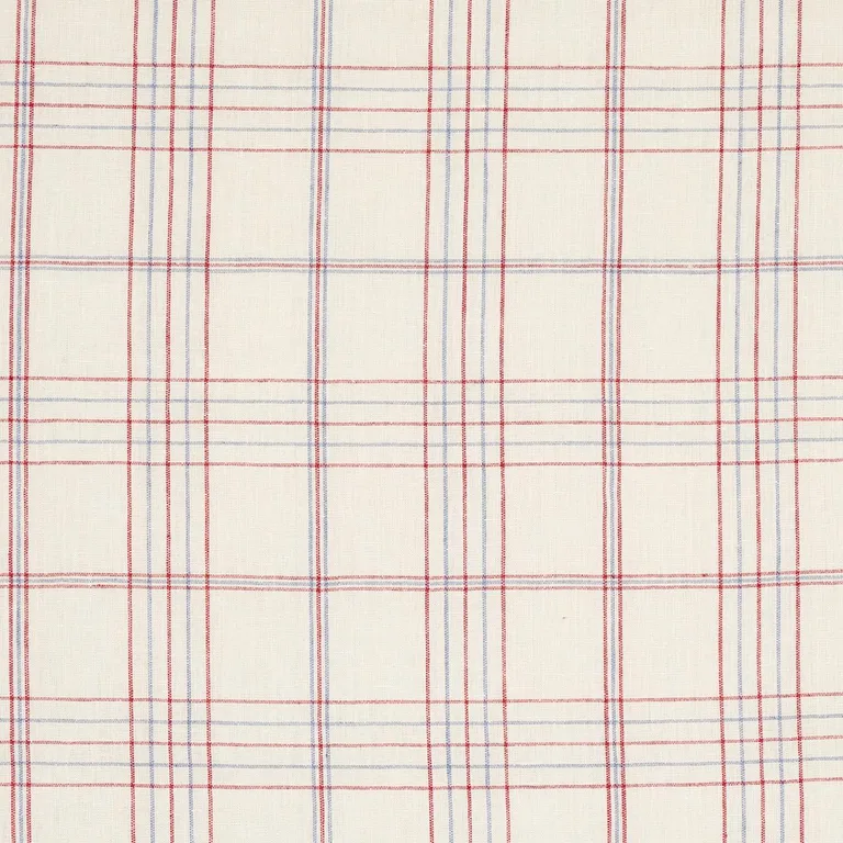 Schumacher 80300 Nils Plaid Linen Red fabric swatch