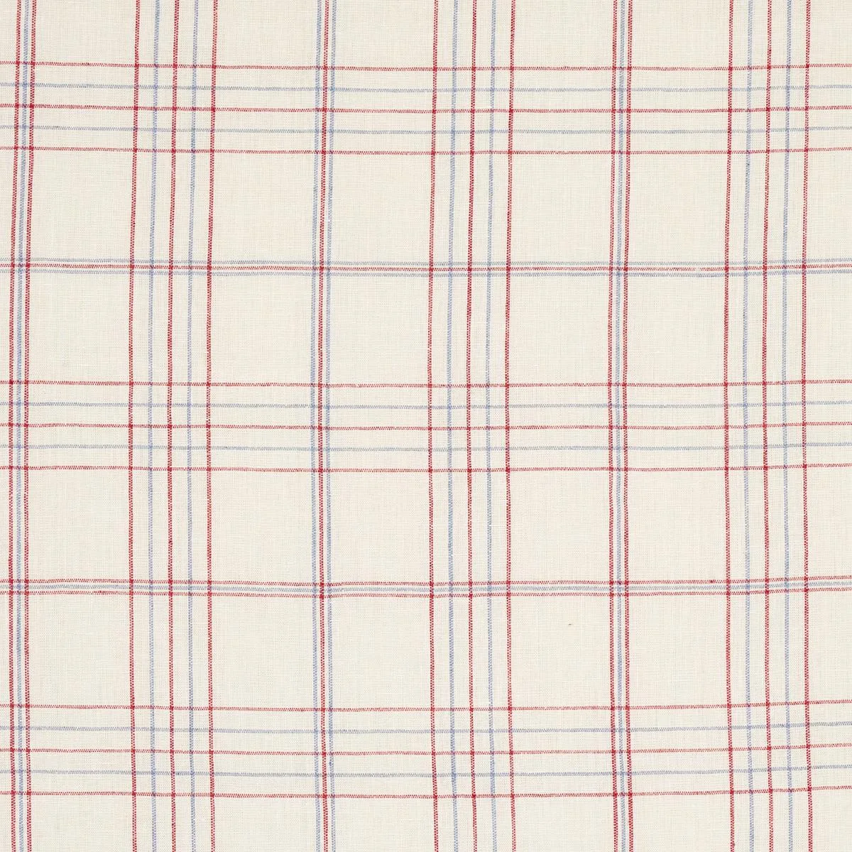 Schumacher 80300 Nils Plaid Linen Red fabric swatch