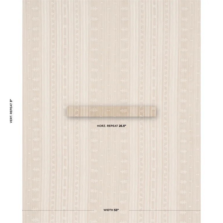 Schumacher 84062 Nima Embroidered Cotton Linen Tan fabric swatch