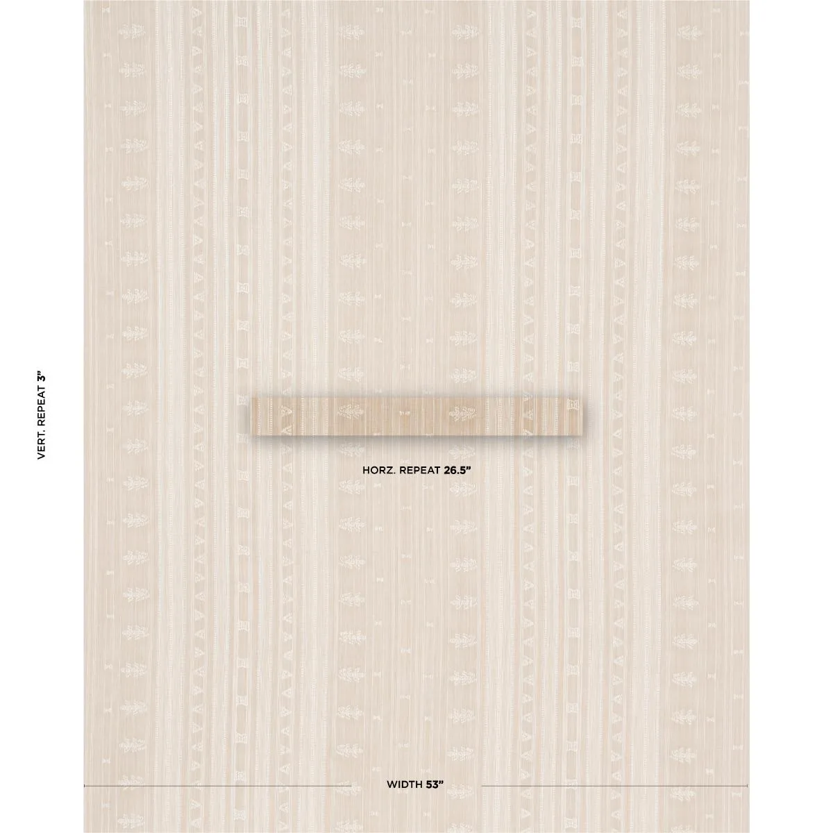 Schumacher 84062 Nima Embroidered Cotton Linen Tan fabric swatch