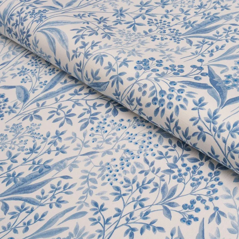 Schumacher 183022 Nocturne Blue And White fabric swatch