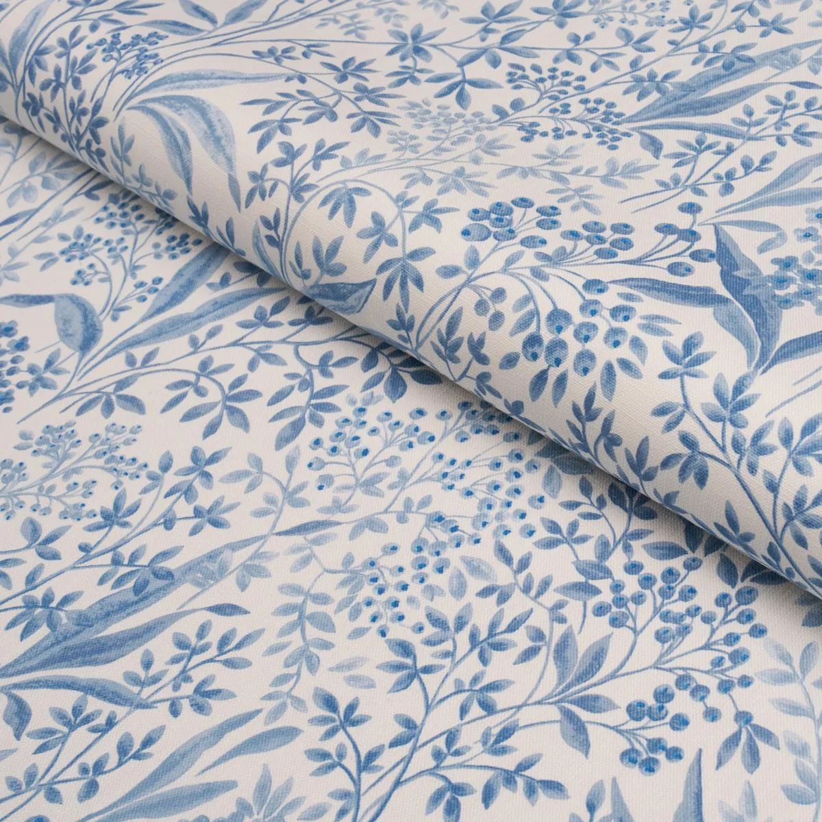 Schumacher 183022 Nocturne Blue And White fabric swatch
