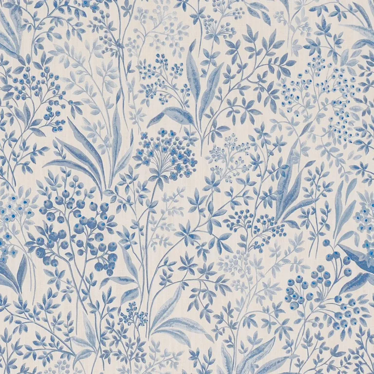 Schumacher 183022 Nocturne Blue And White fabric swatch