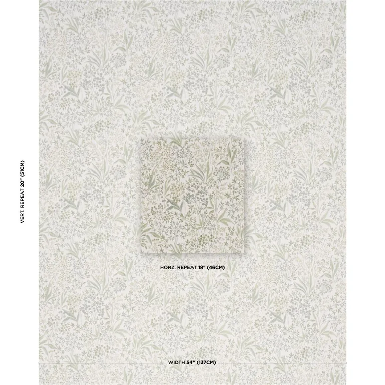 Schumacher 183020 Nocturne Sage fabric swatch