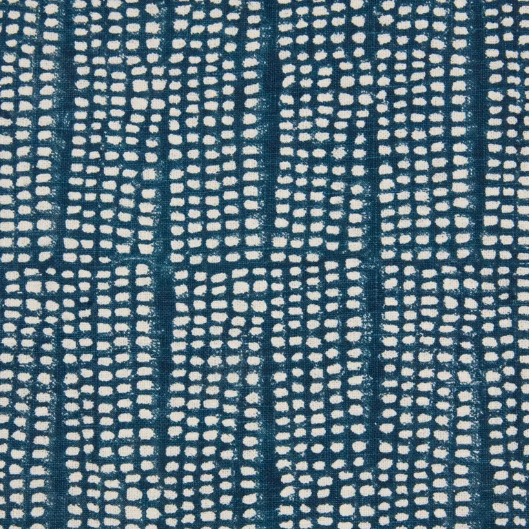 Schumacher 182290 Noland Block Print Indigo fabric swatch
