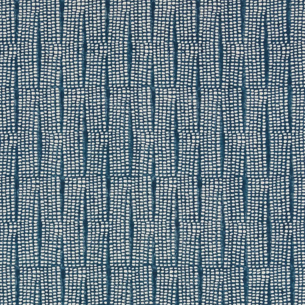 Schumacher 182290 Noland Block Print Indigo fabric swatch