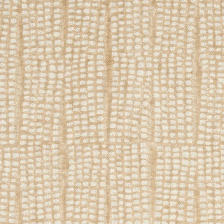 Schumacher 182292 Noland Block Print Sand fabric swatch