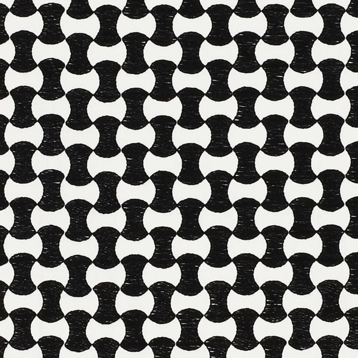 Schumacher 70372 Nolita Embroidery Black fabric swatch