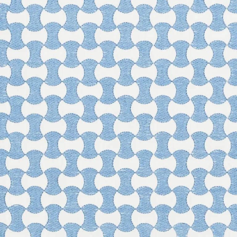 Schumacher 70374 Nolita Embroidery Chambray fabric swatch