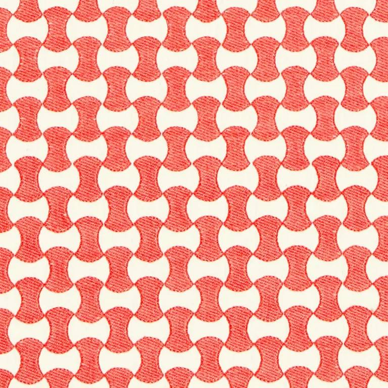 Schumacher 67112 Nolita Embroidery Coral fabric swatch
