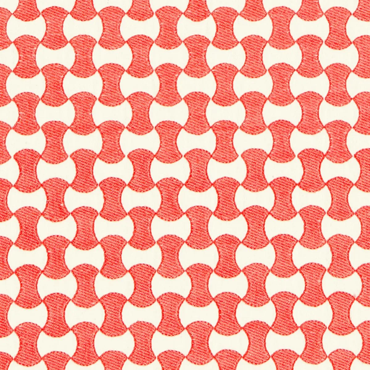Schumacher 67112 Nolita Embroidery Coral fabric swatch