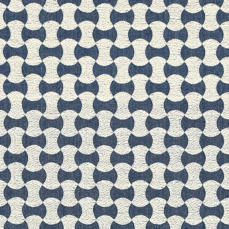 Schumacher 67111 Nolita Embroidery Denim fabric swatch