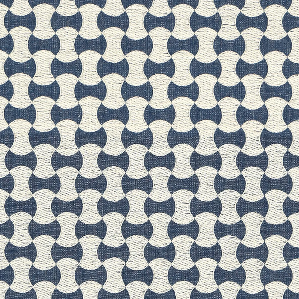 Schumacher 67111 Nolita Embroidery Denim fabric swatch
