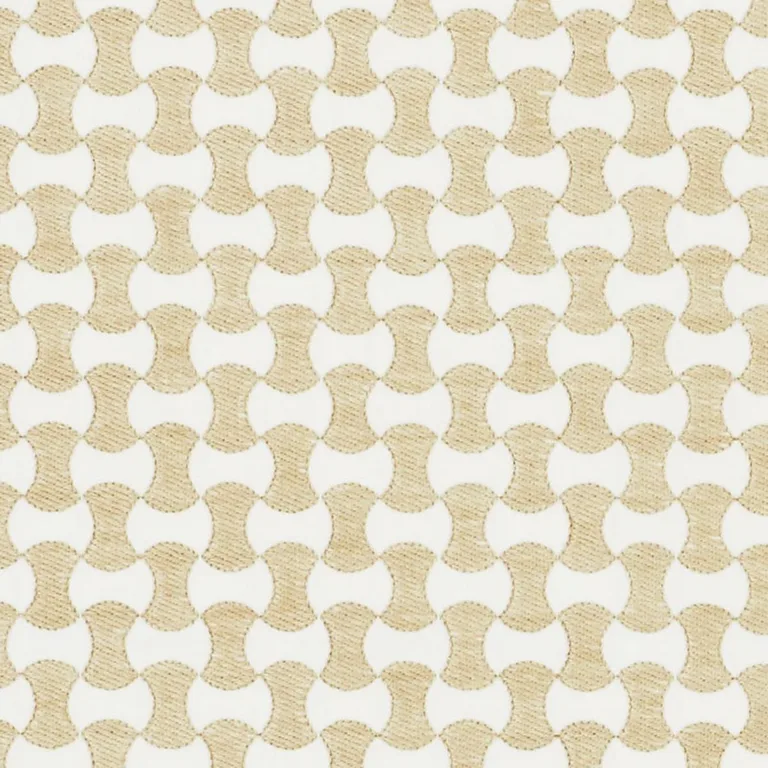 Schumacher 70370 Nolita Embroidery Natural fabric swatch