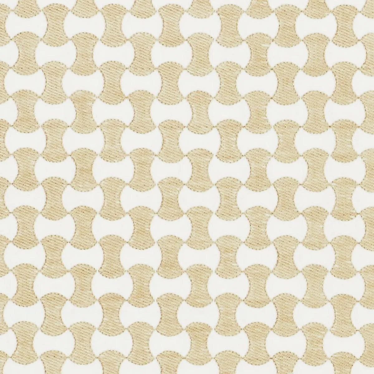 Schumacher 70370 Nolita Embroidery Natural fabric swatch