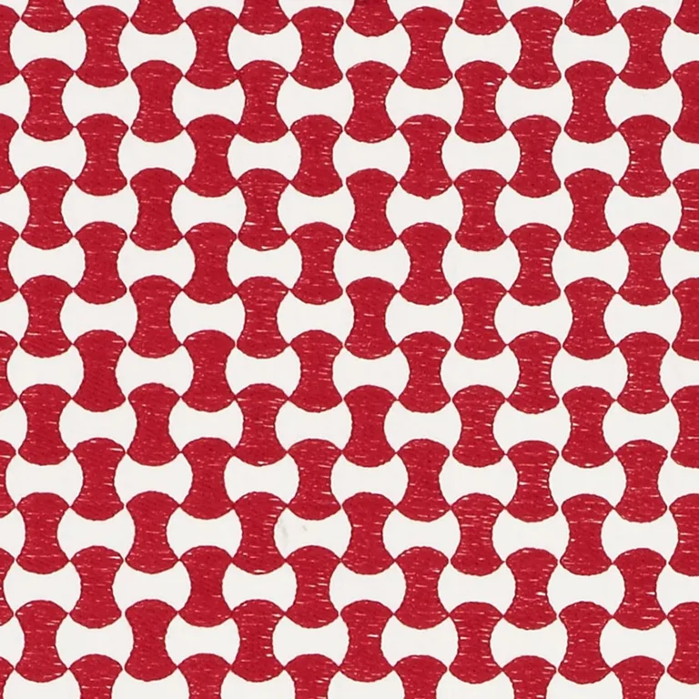 Schumacher 70378 Nolita Embroidery Red fabric swatch