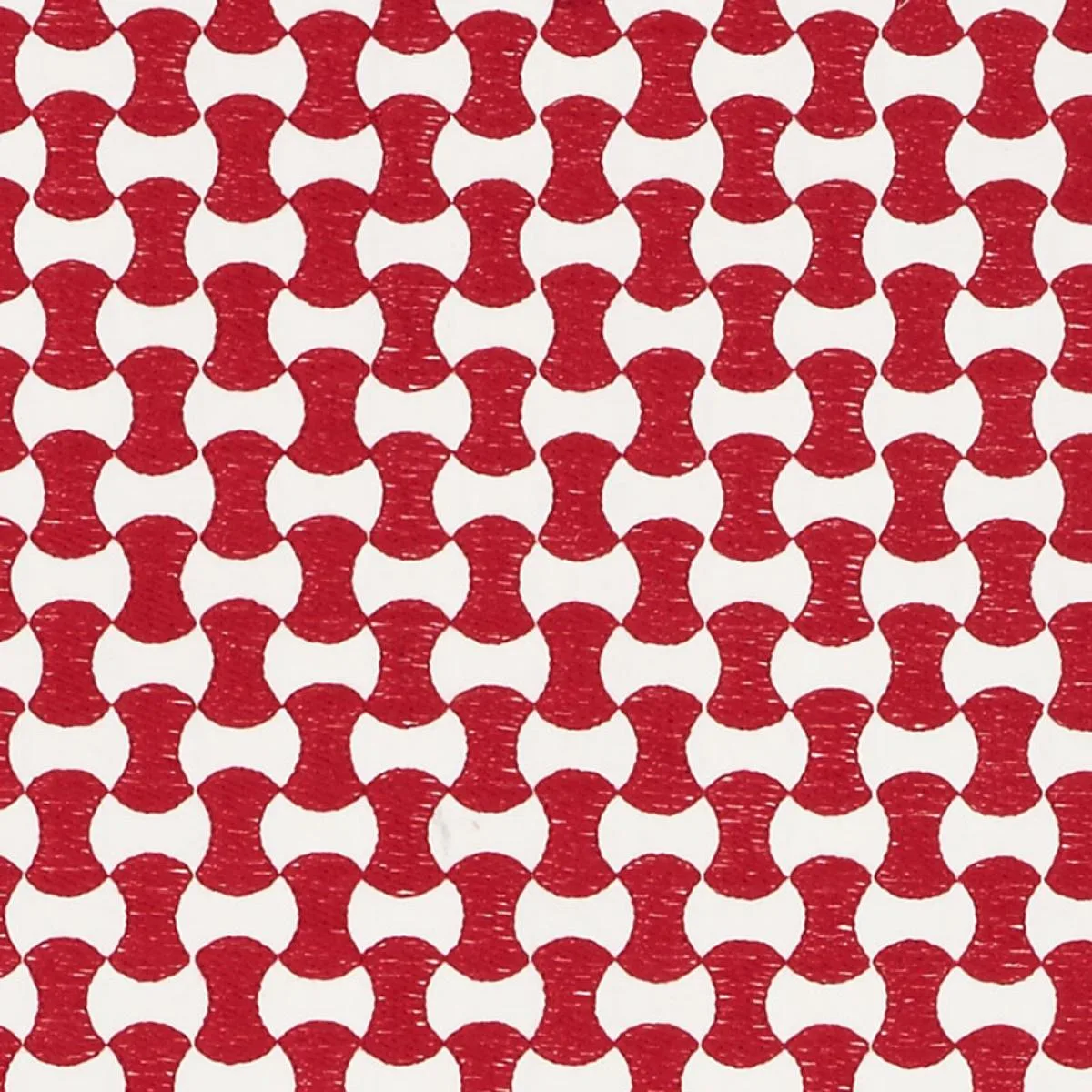 Schumacher 70378 Nolita Embroidery Red fabric swatch