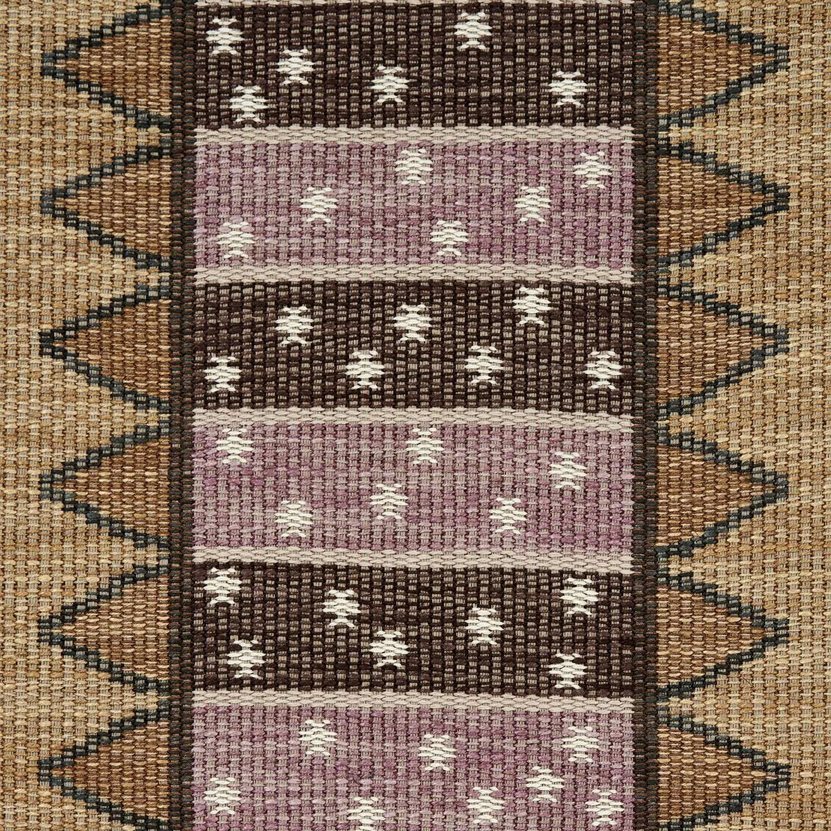 Schumacher 81981 Noor Kilim Stripe Aubergine fabric swatch
