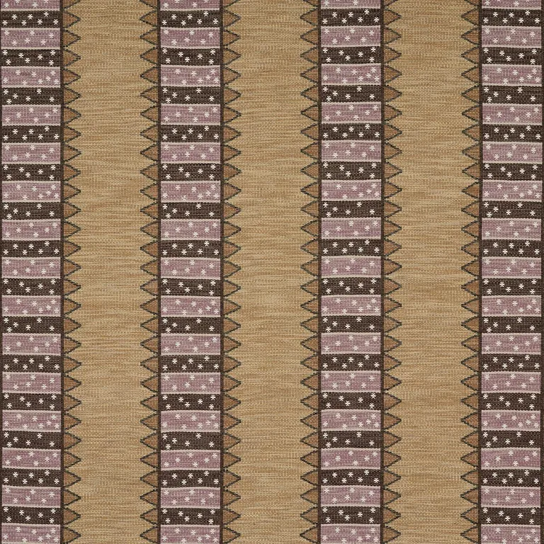 Schumacher 81981 Noor Kilim Stripe Aubergine fabric swatch