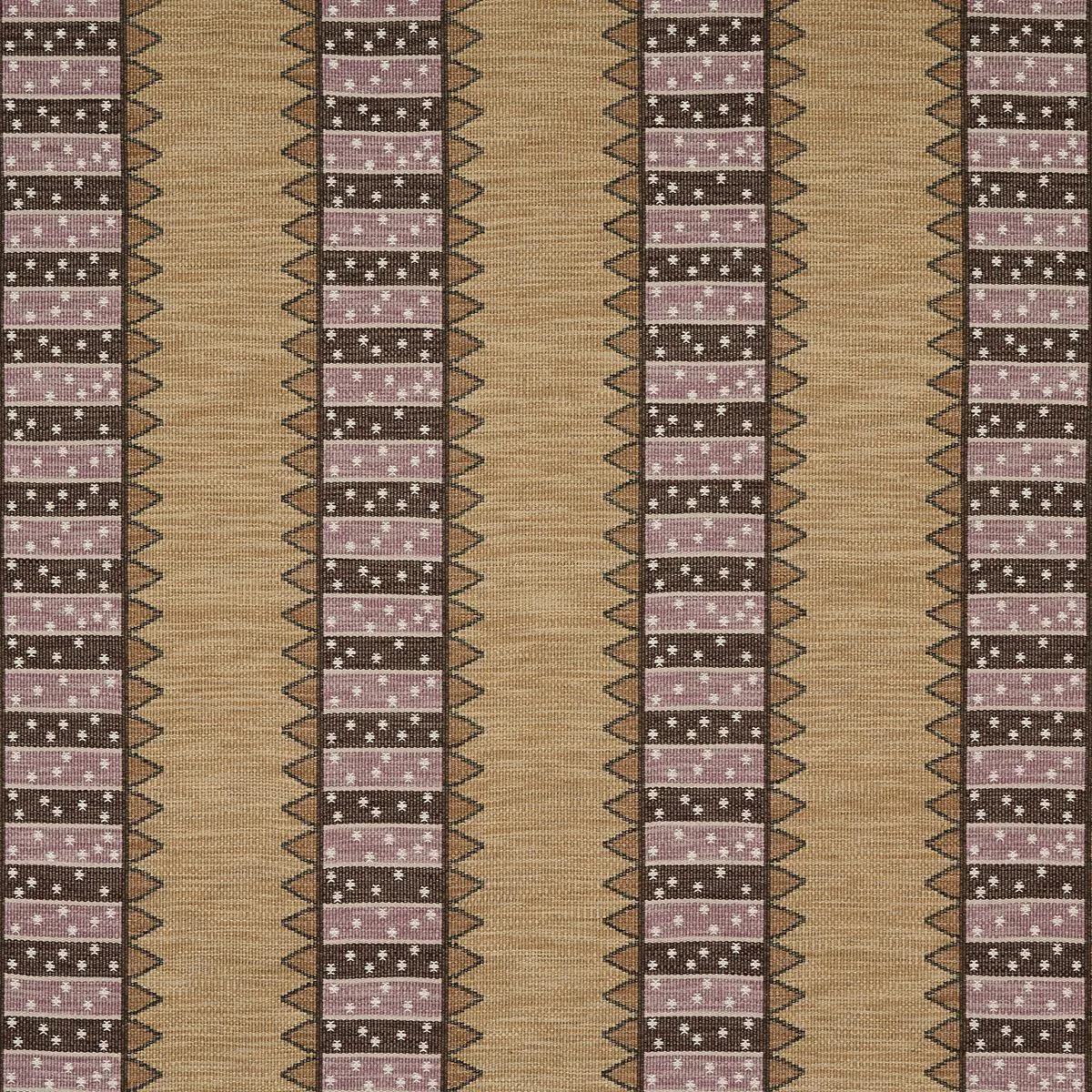 Schumacher 81981 Noor Kilim Stripe Aubergine fabric swatch