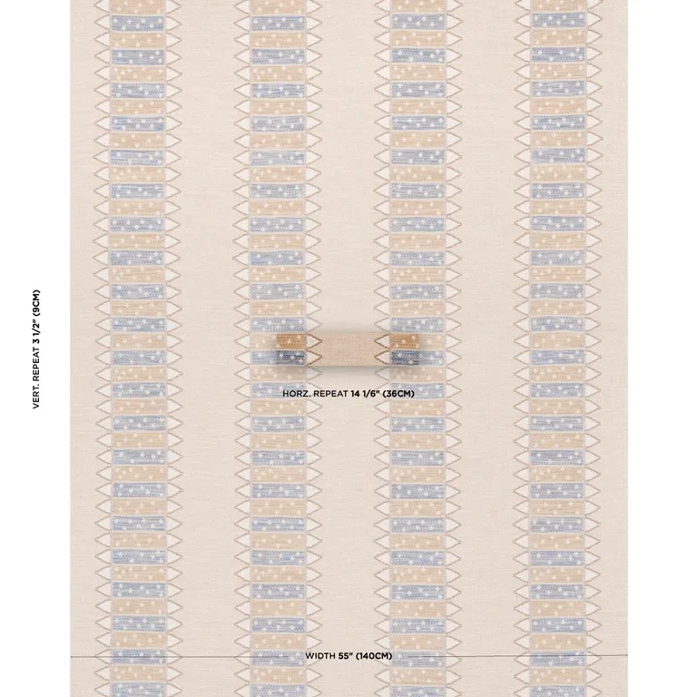Schumacher 81980 Noor Kilim Stripe Ochre fabric swatch