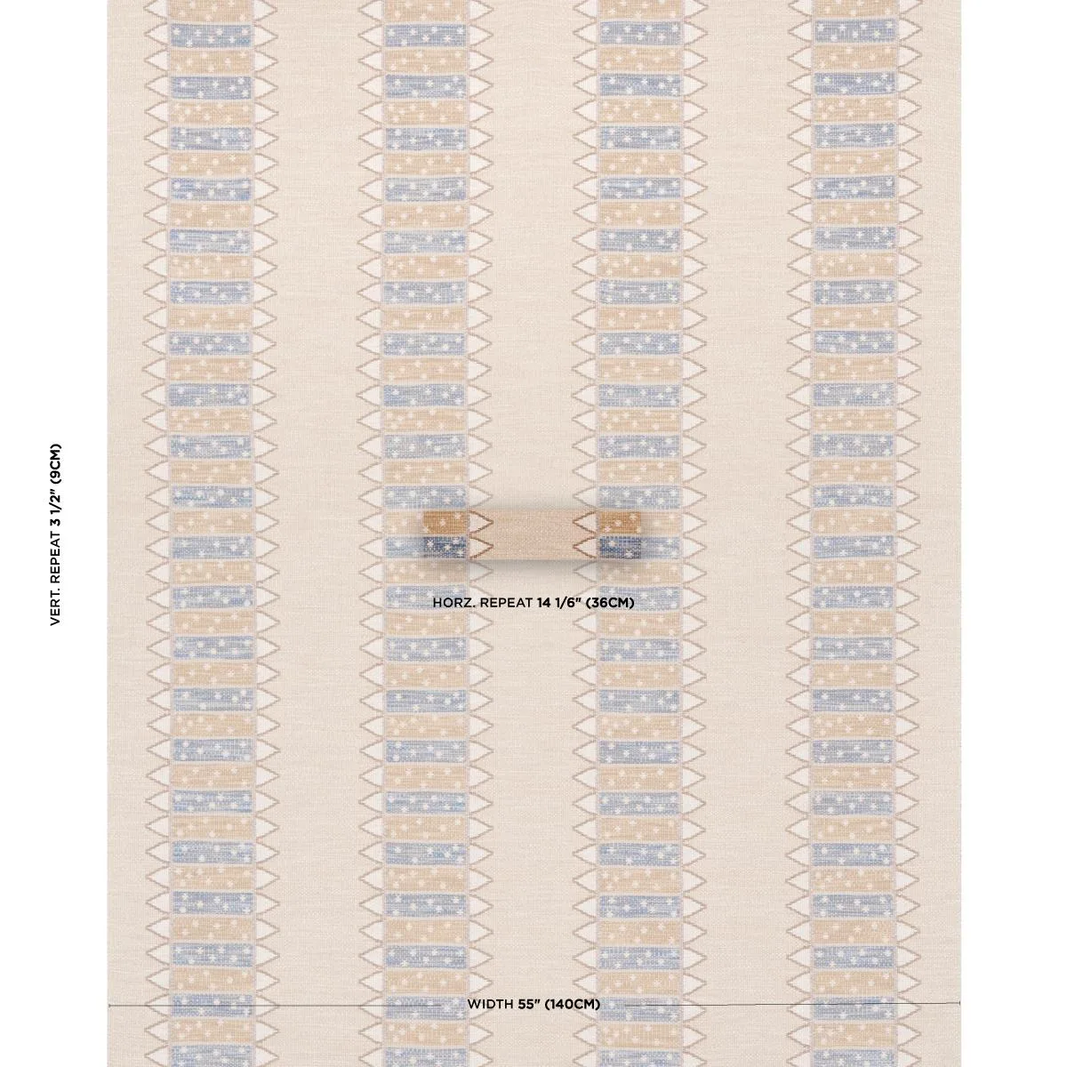 Schumacher 81980 Noor Kilim Stripe Ochre fabric swatch