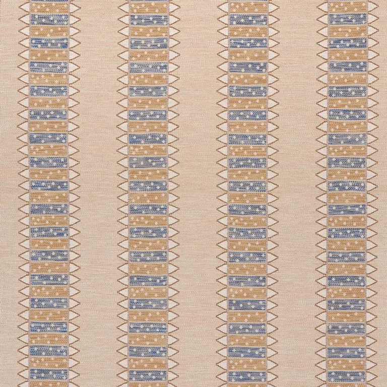 Schumacher 81980 Noor Kilim Stripe Ochre fabric swatch
