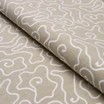 Schumacher 84290 Noyo Indoor/Outdoor Embroidery Flax fabric swatch