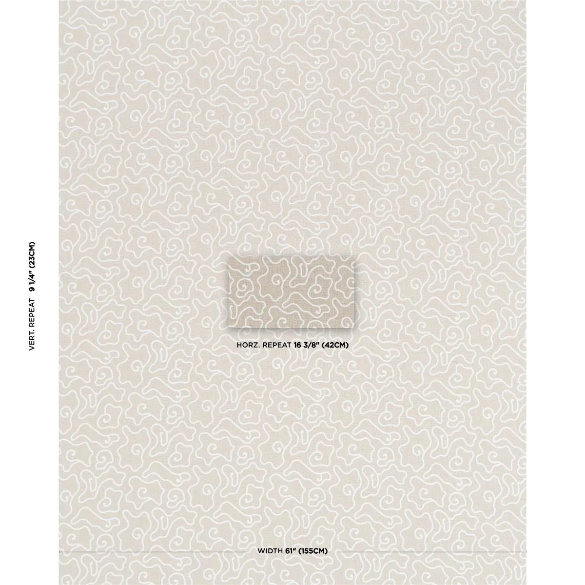 Schumacher 84290 Noyo Indoor/Outdoor Embroidery Flax fabric swatch