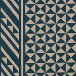 Schumacher 176302 Nuba Indigo On Natural fabric swatch