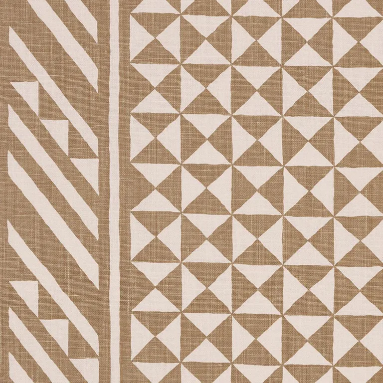 Schumacher 176303 Nuba Taupe fabric swatch