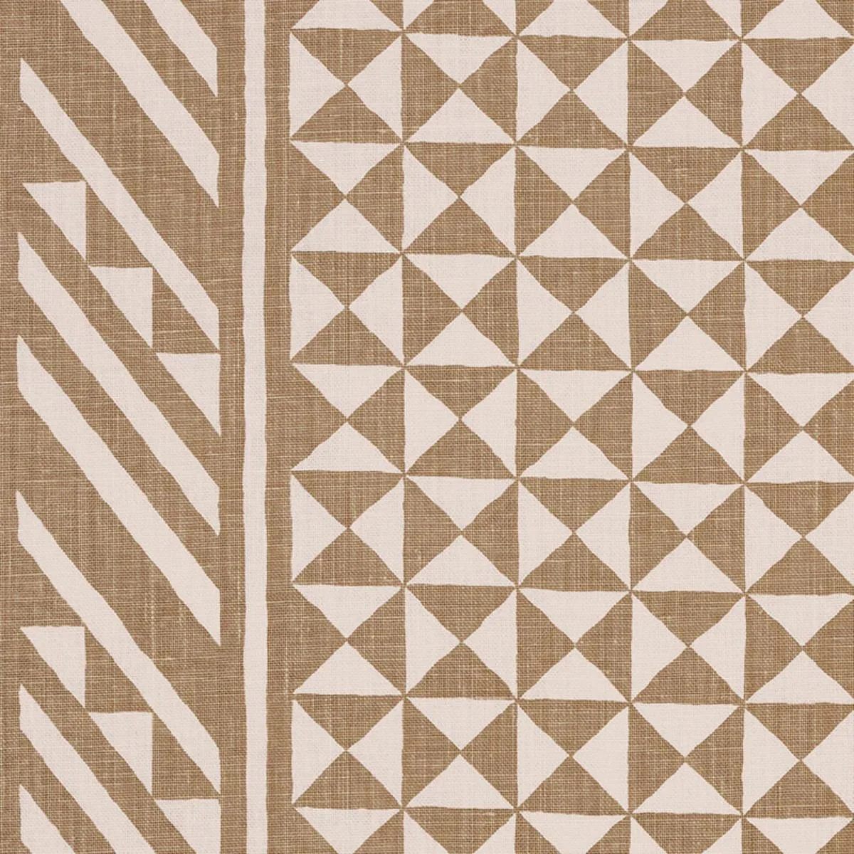 Schumacher 176303 Nuba Taupe fabric swatch
