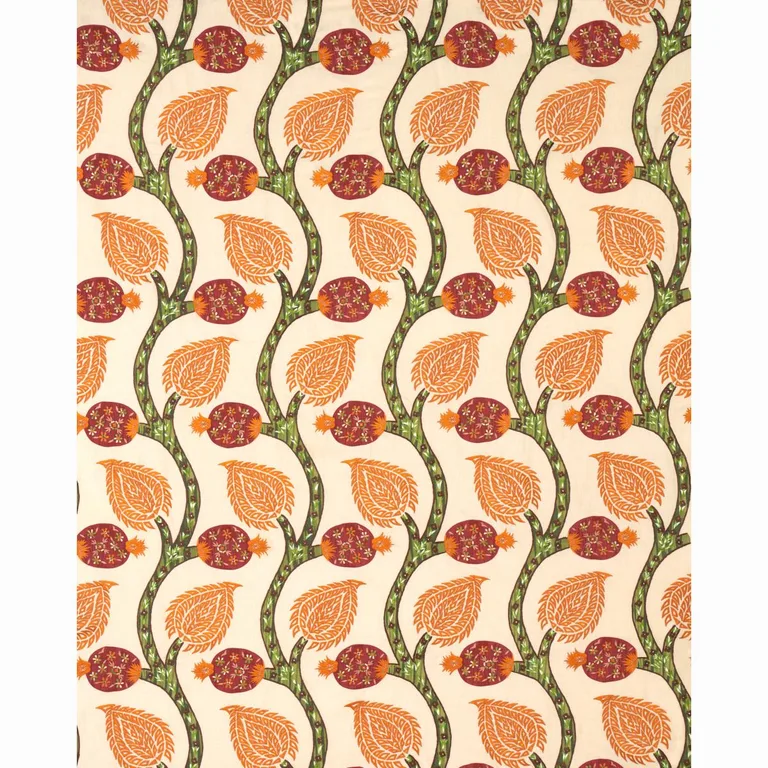 Schumacher 174180 Nurata Embroidery Coral fabric swatch