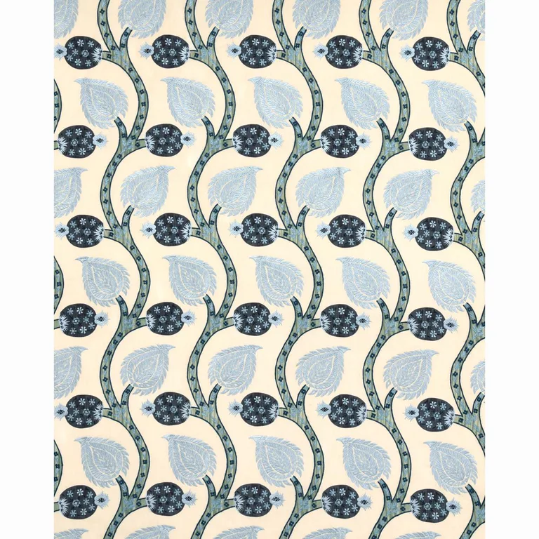Schumacher 174181 Nurata Embroidery Lapis fabric swatch
