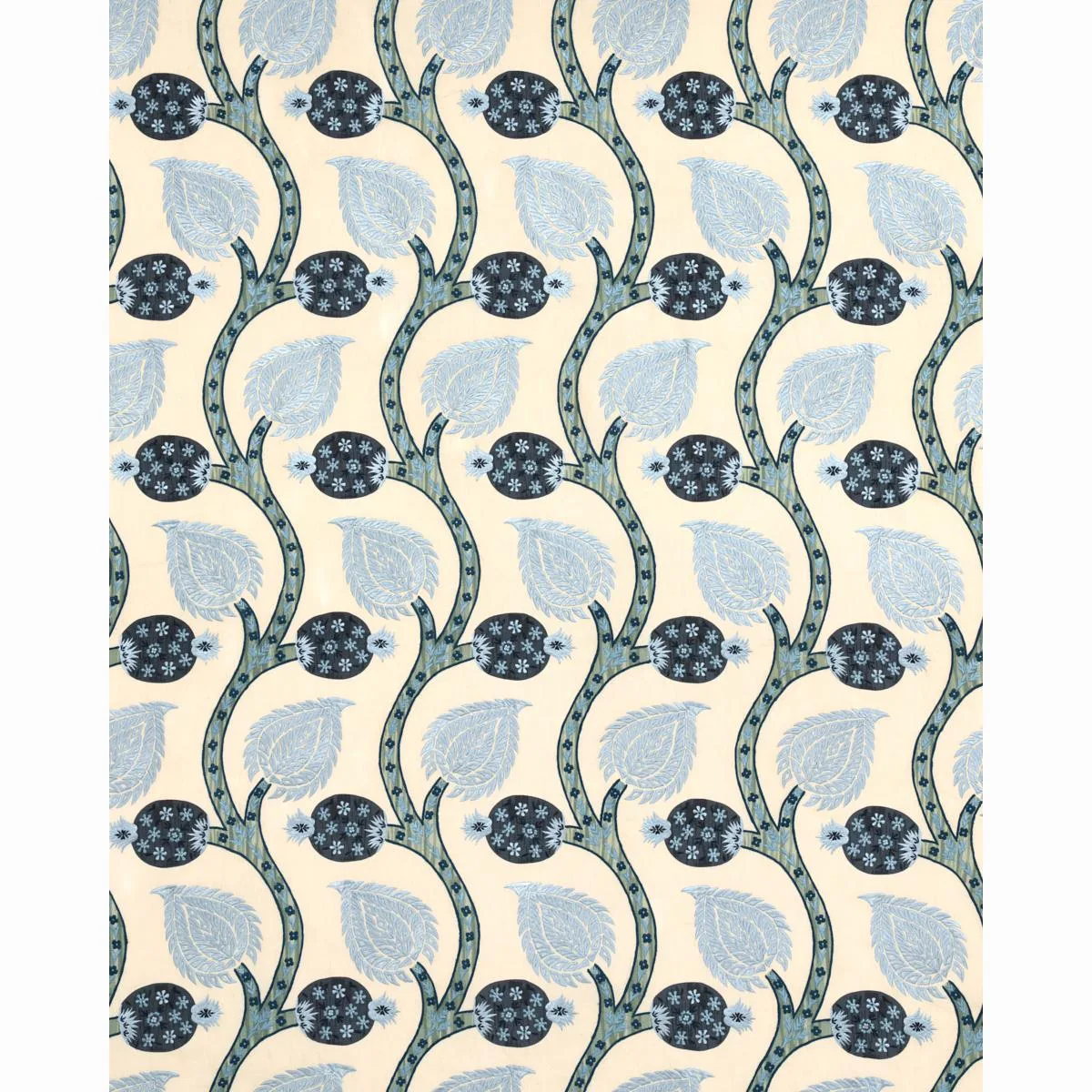 Schumacher 174181 Nurata Embroidery Lapis fabric swatch
