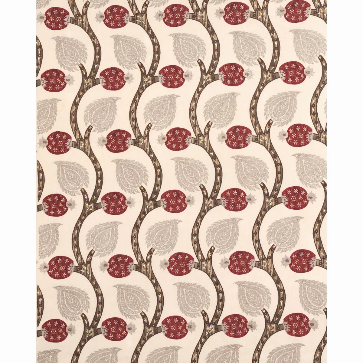 Schumacher 174182 Nurata Embroidery Stone fabric swatch