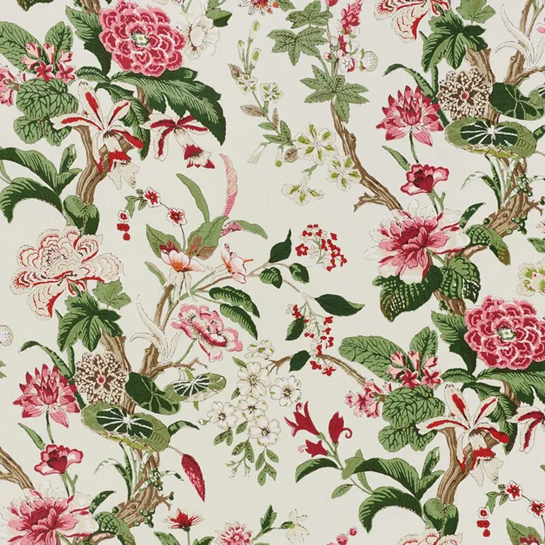 Schumacher 176761 Nymphaea Fuchsia fabric swatch