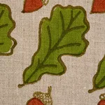 Schumacher 179310 Oak Hand Block Print Green fabric swatch