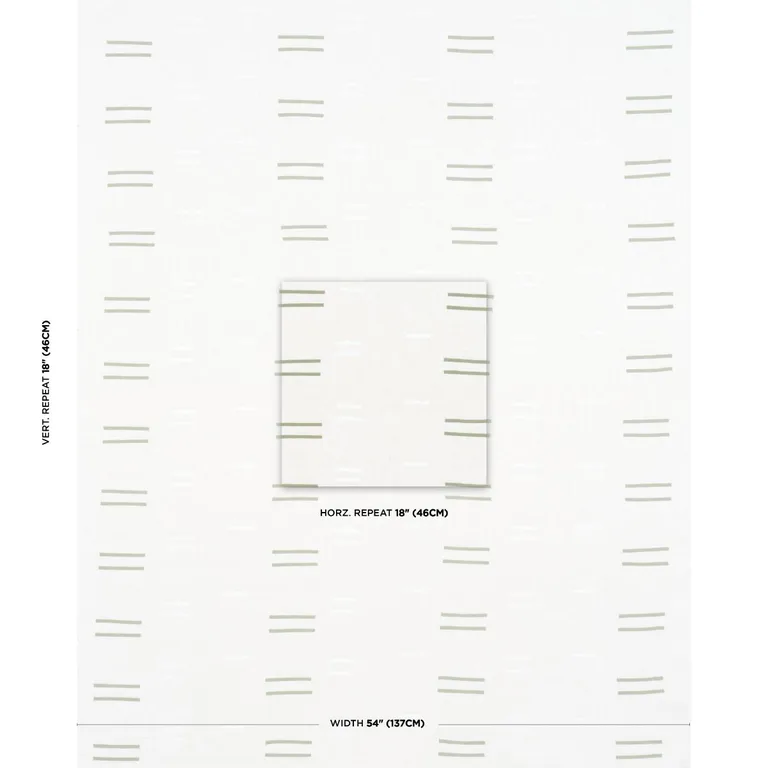 Schumacher 74003 Oaxaca Hand Block Print Grass On White fabric swatch