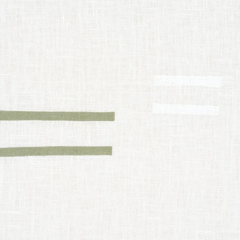 Schumacher 74003 Oaxaca Hand Block Print Grass On White fabric swatch