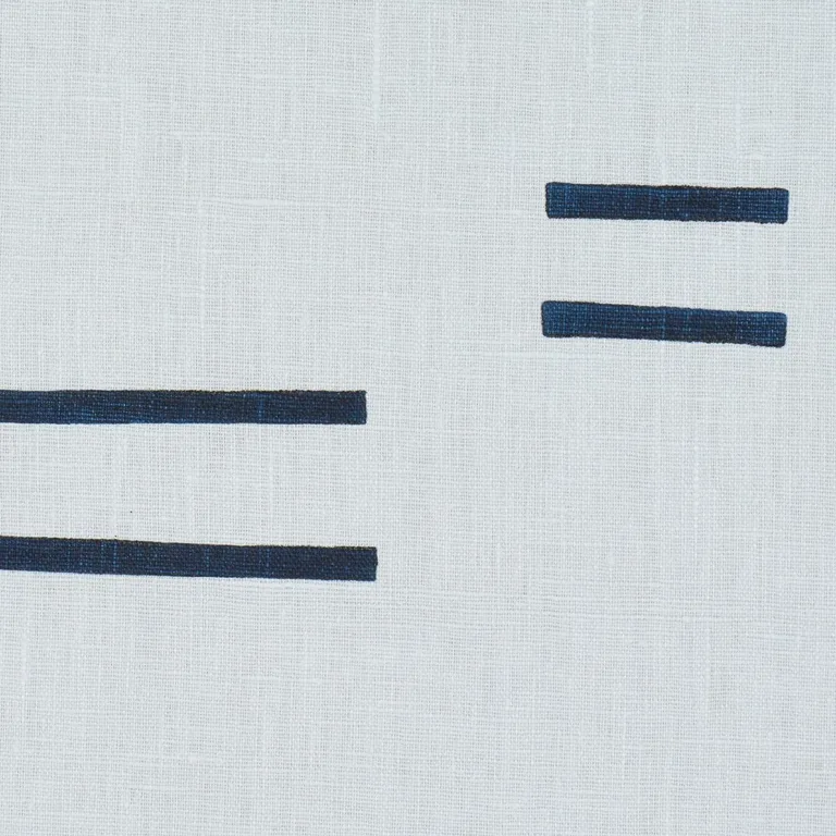 Schumacher 74002 Oaxaca Hand Block Print Navy On Sky fabric swatch