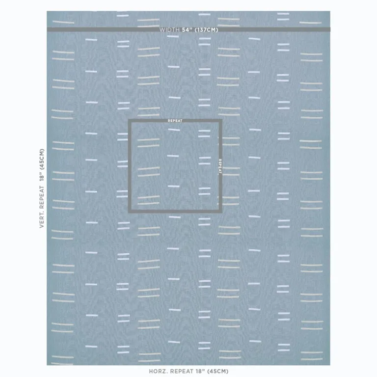 Schumacher 74001 Oaxaca Hand Block Print Steel fabric swatch