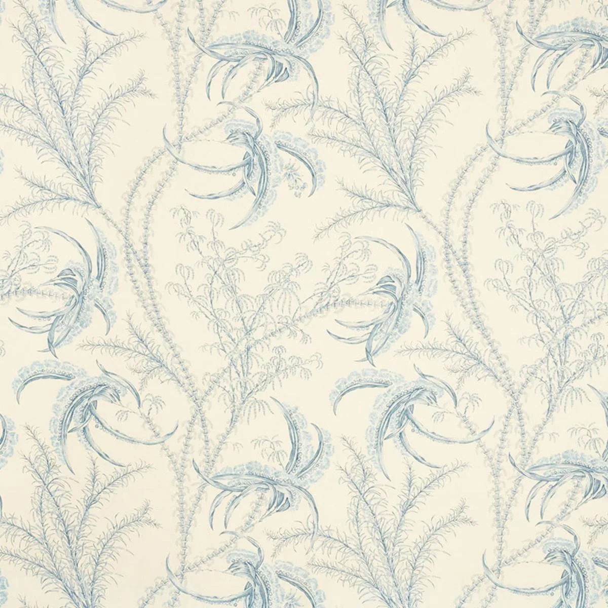 Schumacher 176990 Ocean Toile Delft fabric swatch